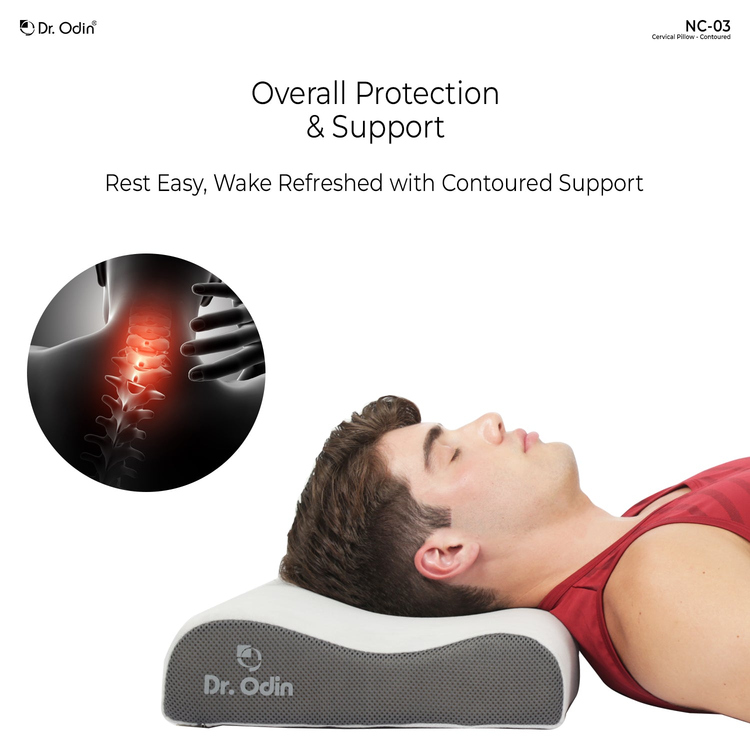 Contoured Cervical Pillow for Restful Sleep Shop Now Dr. Odin