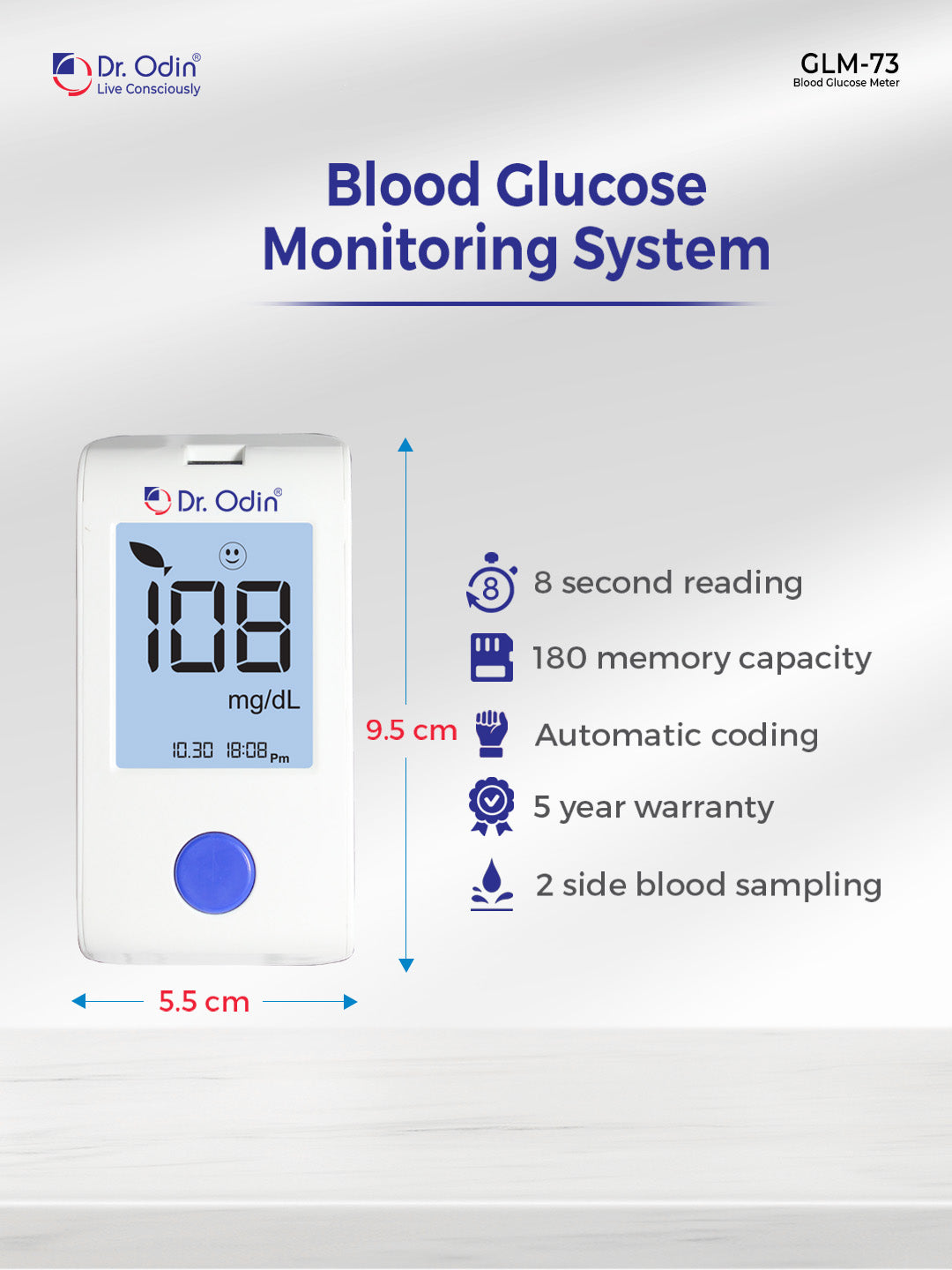 Blood Glucose GOD Meter Only - GLM-73