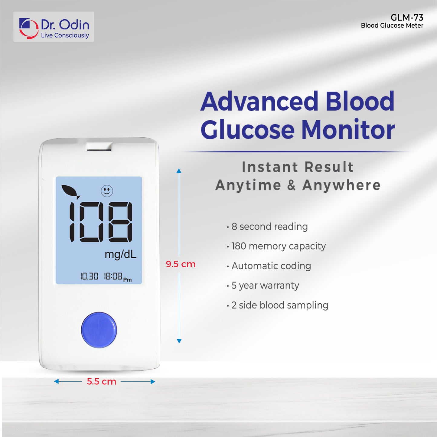 Dr. Odin Blood Glucose Meter GOD Kit - GLM-73