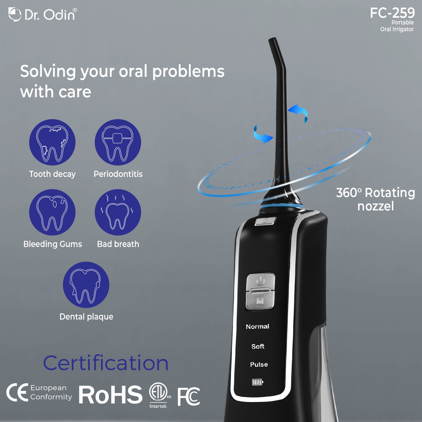 Dr. Odin Portable Oral Irrigator Black FC259