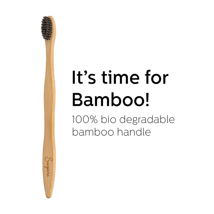 Sangsara Bamboo Charcoal Activated Soft Bristles Toothbrush