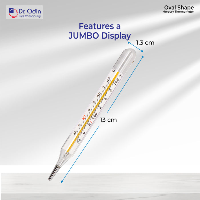 Dr. Odin Mercury Thermometer Oval Shape