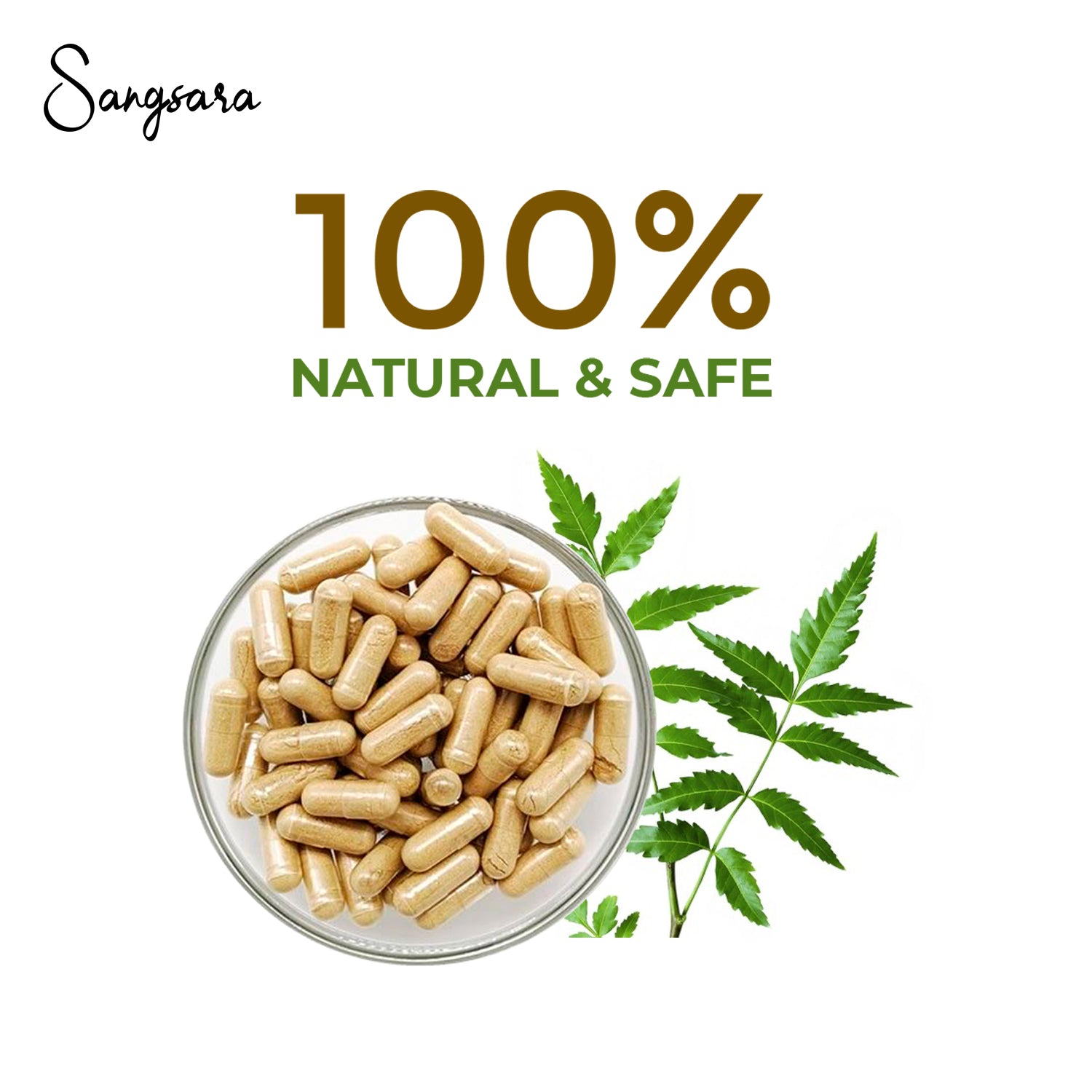 Sangsara Neem Capsules - 60 Count