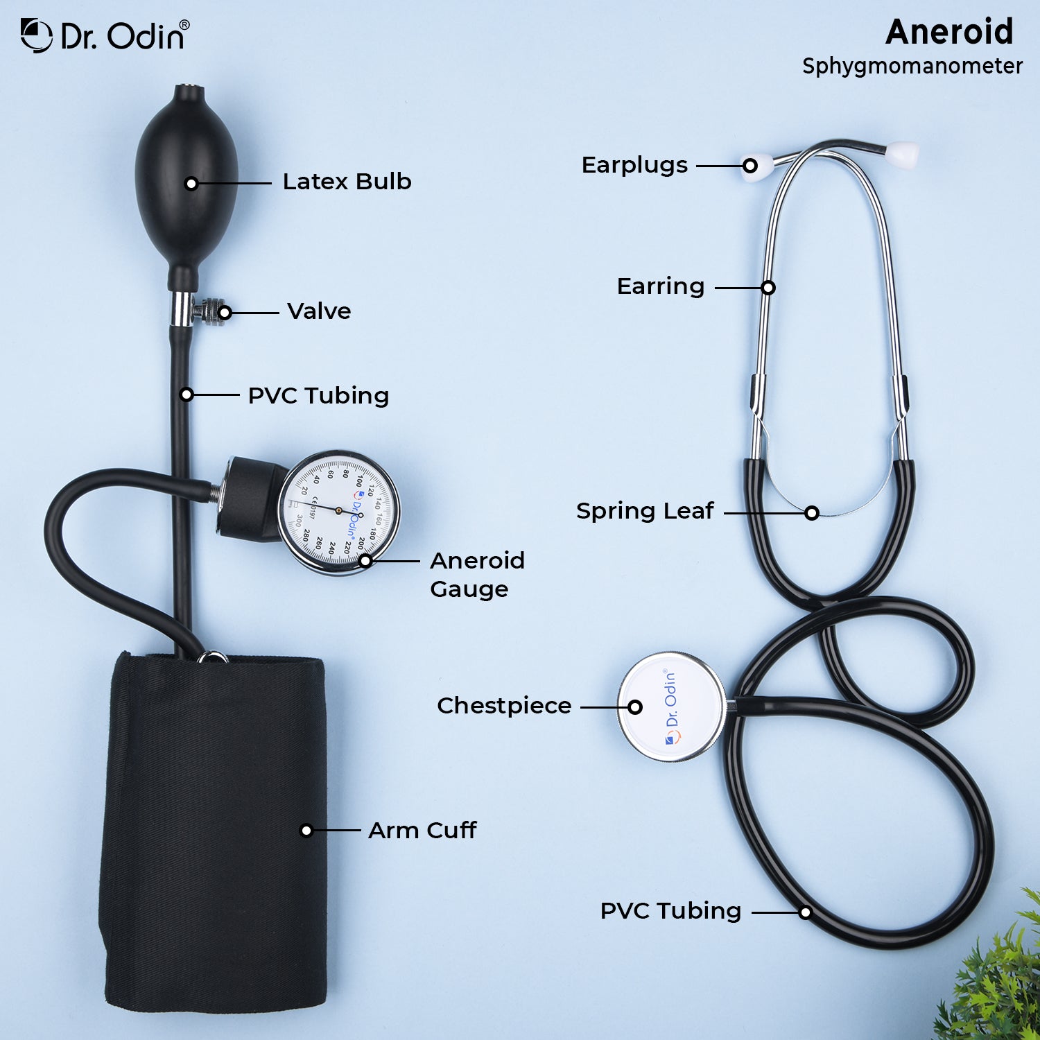 Aneroid Sphygmomanometer with Stethoscope